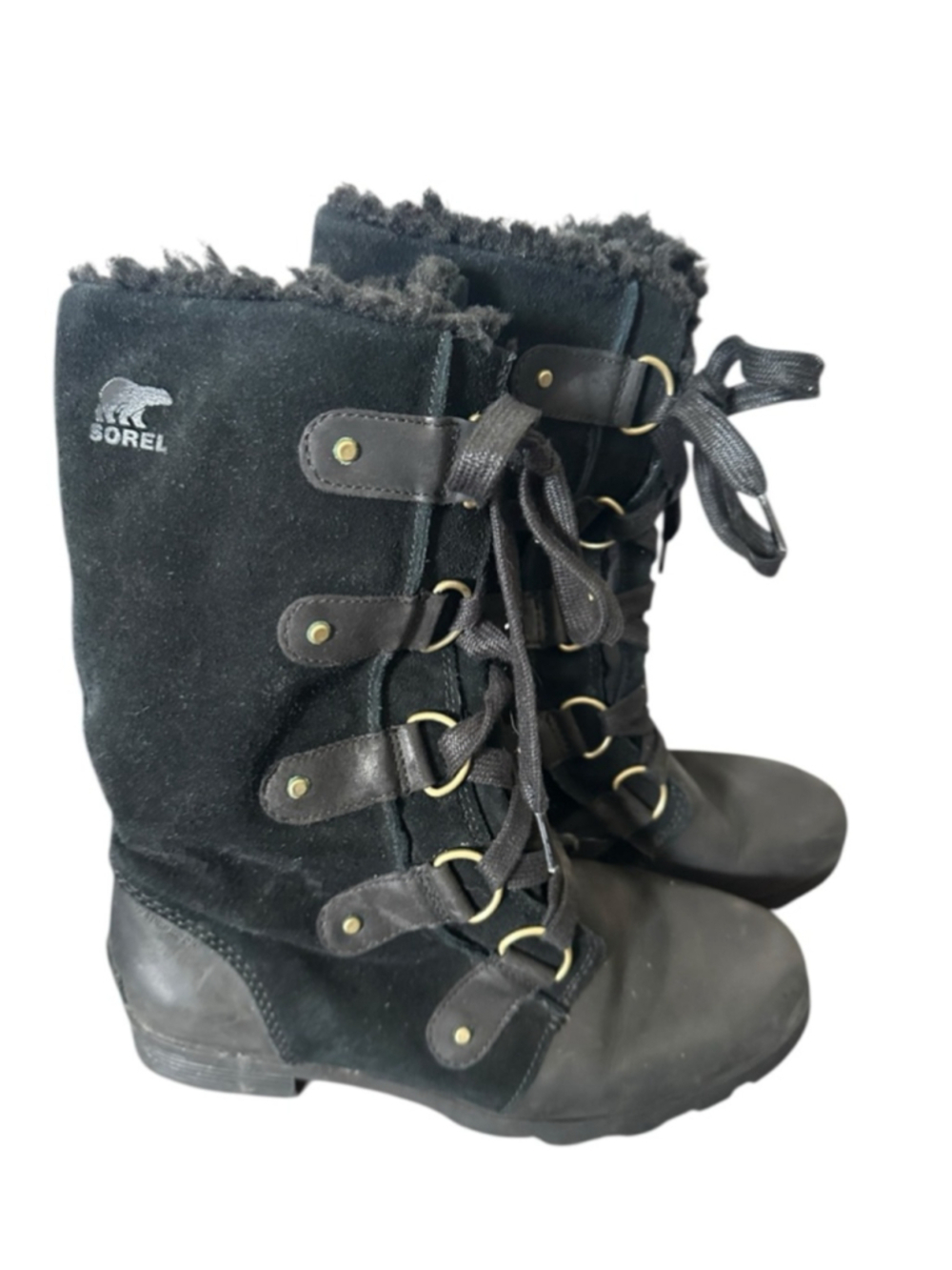 Sorel Emelie Boots fleece lined boots winter boots Tie up warm sz 8.5 - Picture 2 of 12